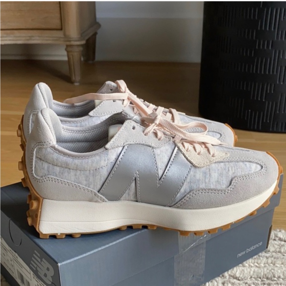 New Balance Heather Knit Grey 327 Classic Trainers Sneakers